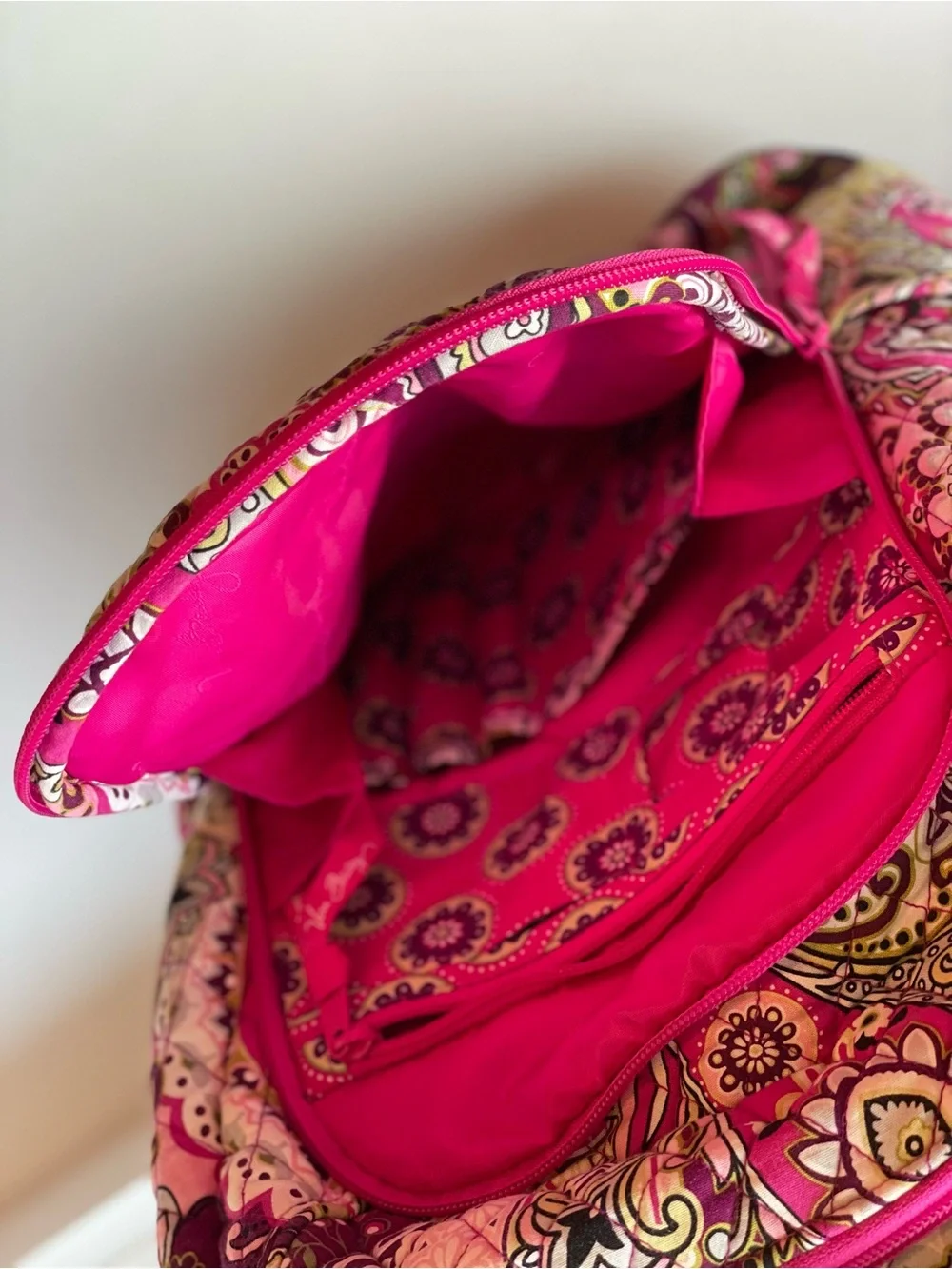 Vera Bradley Fuchsia Paisley Quilted Backpack